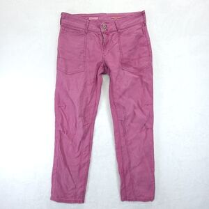 Pilcro Womens Straight Low Rise Raspberry Purple Pants Inseam 28 Size 28
